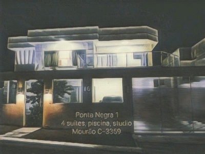 Alugo Duplex no Ponta Negra I com 4 suítes, Piscina, Studio. Completa