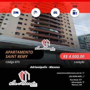 Condomínio Saint Remy Residence - Adrianópolis, Locação, 120m², vieiralves