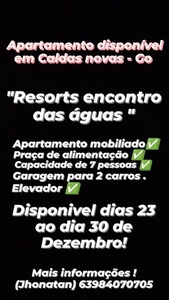 Alugo apartamento Caldas Novas