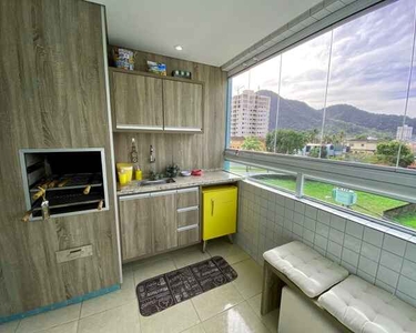 Apartamento à venda com 95 m², 3 dormitórios, mobiliado no Canto do Forte - Praia Grande