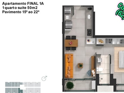 Apartamento Alto Padrão, com 1 suíte no Setor Bueno, Investimento e Rentabilidade