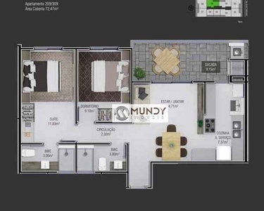 Apartamento com 2 dormitórios à venda, 72 m² por R$ 660.000,00 - Jurerê - Florianópolis/SC