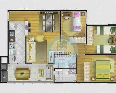 Apartamento com 3 dormitórios à venda, 77 m² por R$ 627.000,00 - Vila Caminho do Mar - São