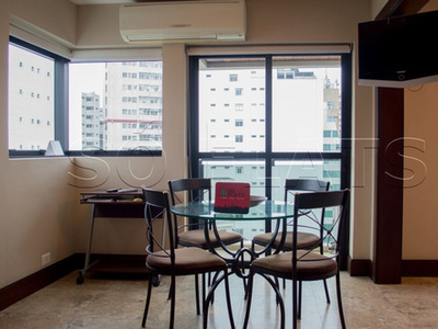 Apartamento Mobiliado Com 1x Dormitório Com 45m² Com Sala Avarandada Próximo Da Avenida Paulista.