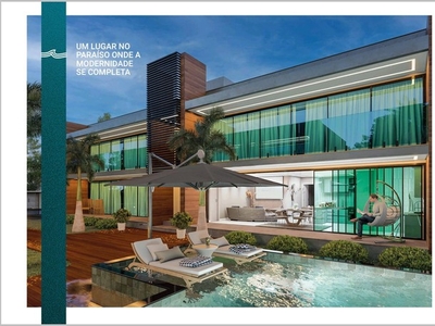Casa alto padrão à venda de 3/4 e 104m², sofisticação, piscina, condomínio. Barra Grande,