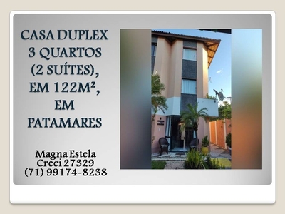 CASA DUPLEX 3 QUARTOS (2 SUÍTES), EM 122M², EM PATAMARES - SALVADOR/BA