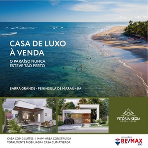 Casa excelente de 3/4 à venda, 144 m² de luxo, Barra Grande, Maraú/BA.