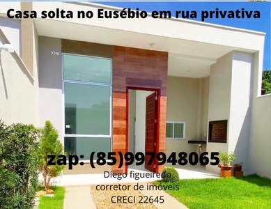 Casa no Eusébio, financia por qualquer banco, rua privativa, 5 min do centro
