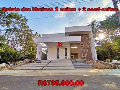 Condomínio Residencial Quinta das Marinas - Casa terrea em obra, 4 quartos, 172,94m², pisc