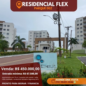 FLEX PARQUE DEZ - Apartamento para venda com 3 quartos no bairro Pq Dez - Manaus-Am