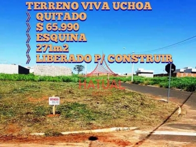 Terreno em condomínio fechado à venda na Avenida Uchôa, 1, Centro, Uchoa, 271 m2 por R$ 65.900