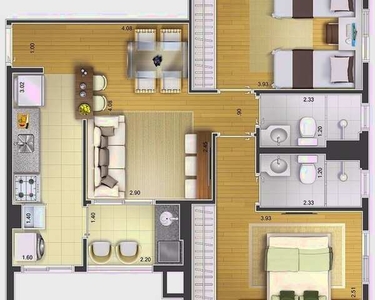Apartamento com 2 dormitórios à venda, 60 m² por R$ 520.139,37 - Barcelona - São Caetano d