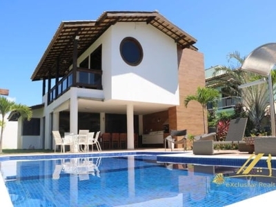 Casa com 5 suítes, 280m2, equipada e decorada no melhor condomínio de guarajuba : condomínio paraíso do mar