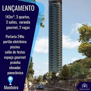 Excelente oportunidade! Apto 142m², 3 Qts, 3 suíte área de lazer completa no Monteiro!