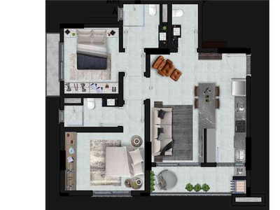 Apartamento com 2 quartos à venda no bairro Centro, 70m²