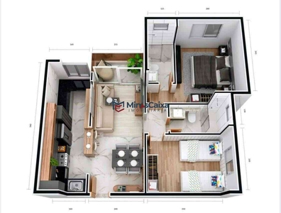 Apartamento com 2 quartos à venda no bairro Iguaçu, 63m²