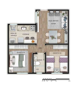 Apartamento com 2 quartos à venda no bairro Ressaca, 58m²