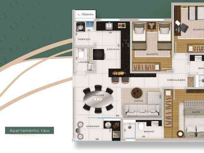 Apartamento com 3 quartos à venda no bairro Anchieta, 80m²