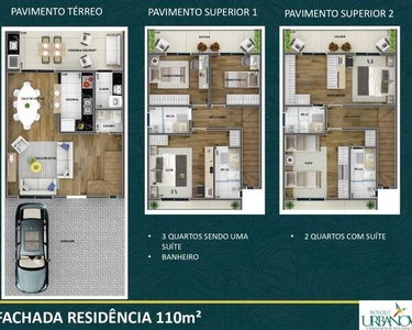 Casa de condomínio sobrado para venda com 110 metros quadrados com 3 quartos