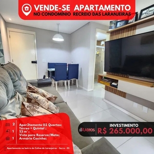 Apartamento de 2 quartos incluindo uma suíte no Condomínio Recreio Das Laranjeiras!