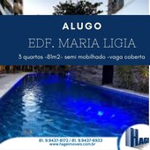 Oportunidde!!! Alugo Maria Ligia 81m²/3 quartos/ semi mobilhado/lazer completo
