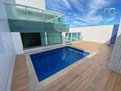 Cobertura com 4 dormitórios à venda, 289 m² por r$ 2.800.000,00 - vila guilhermina - praia grande/sp