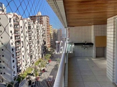 Apartamento com 3 dormitórios para alugar, 100 m² por r$ 4.350,00/mês - canto do forte - praia grande/sp