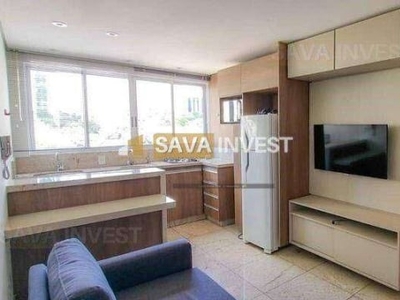 Flat com 1 dormitório para alugar, 40 m² por r$ 4.041/mês - funcionários - belo horizonte/mg