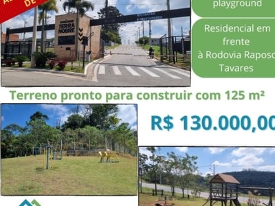 Terreno pronto para construir no residencial terra nobre