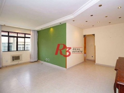 Apartamento com 2 dormitórios à venda, 117 m² - boqueirão - santos/sp