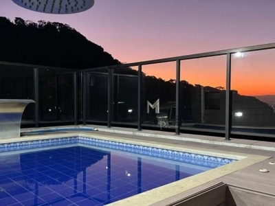Cobertura com 4 dormitórios à venda, 301 m² por r$ 2.150.000 - pitangueiras - guarujá/sp