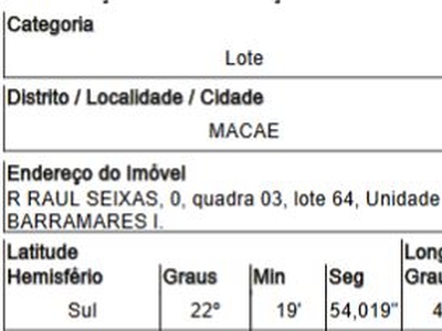 Terreno em Parque Aeroporto, Macae/RJ de 180m² 1 quartos à venda por R$ 42.332,00