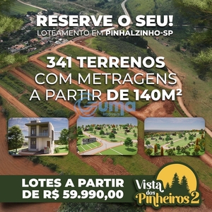 Terreno em Pinheirais, Pinhalzinho/SP de 10m² à venda por R$ 62.990,00