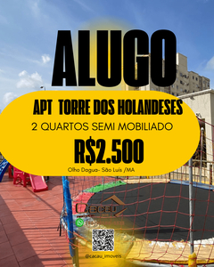 Apartamento em Olho D'Água, São Luís/MA de 44m² 2 quartos para locação R$ 2.500,00/mes