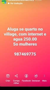 ALUGA SE QUARTO PARA MULHERES QUE TRABALHE