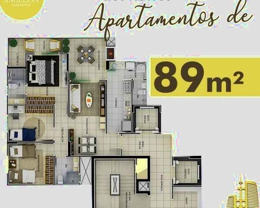 Angelina Maiorana Apartamento para venda dispõe 89m² 3/4 sendo 1 suíte com 1 Vaga na Garag