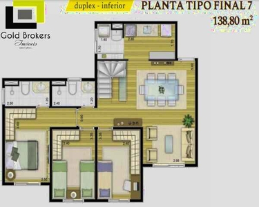 APARTAMENTO DUPLEX COM 138 M² E 3 DORMITÓRIOS SENDO 1 DELES SUÍTE NO CONDOMÍNIO FATTO TORR