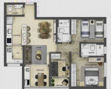 Apartamento para venda com 82 metros quadrados com 3 quartos em Vila Andrade - São Paulo