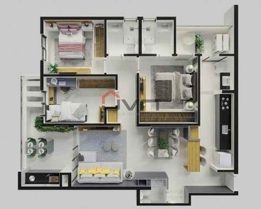 Apartamento para venda possui 107 metros quadrados com 3 quartos em Santa Mônica - Uberlân