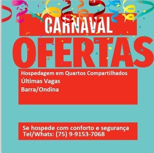 Carnaval - Locação de Quartos