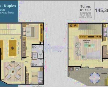 Cobertura duplex com 3 dormitórios à venda, 145,36 m² por R$ 756.000,00 - Condomínio ACQUA