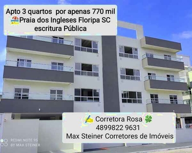 R@*Apartamento com 3 dorms, sendo 1 suíte, á 500 metros da praia das Gaivotas