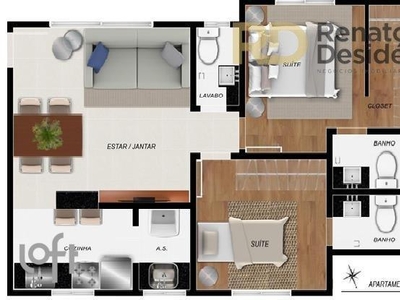 Apartamento à venda em Santa Efigênia com 61 m², 2 quartos, 2 suítes, 2 vagas