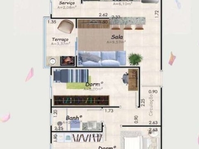 Apartamento com 2 dormitórios à venda, 52 m² por r$ 345.720,03 - vila caiçara - praia grande/sp