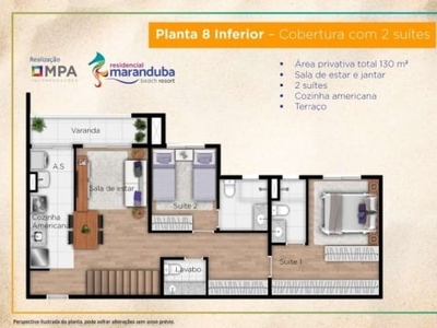 Cobertura com 2 dormitórios à venda, 130 m² por r$ 1.275.700,00 - praia do sapê - ubatuba/sp