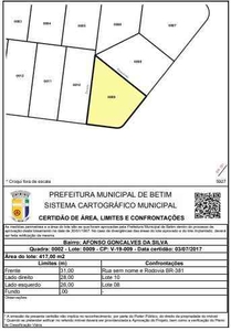 Lote à venda no bairro Chácaras, 417m²