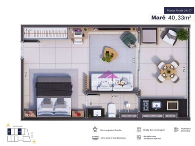 Studio com 1 dormitório à venda, 40 m² por r$ 340.385,00 - tenório - ubatuba/sp