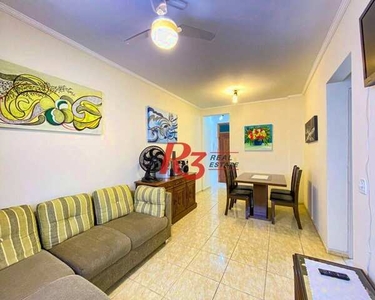 Apartamento com 1 dormitório para alugar, 60 m² por R$ 3.500,00/mês - Gonzaga - Santos/SP