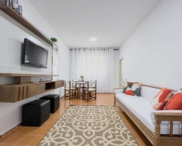 Apartamento mobiliado, reformado, prédio frente mar, dois quartos, elevador, vaga de garag