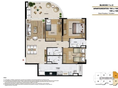 Excelente apartamento com 110m², 03 quartos (01 suíte), 2 vagas, Viure, Ilha Pura, Barra d